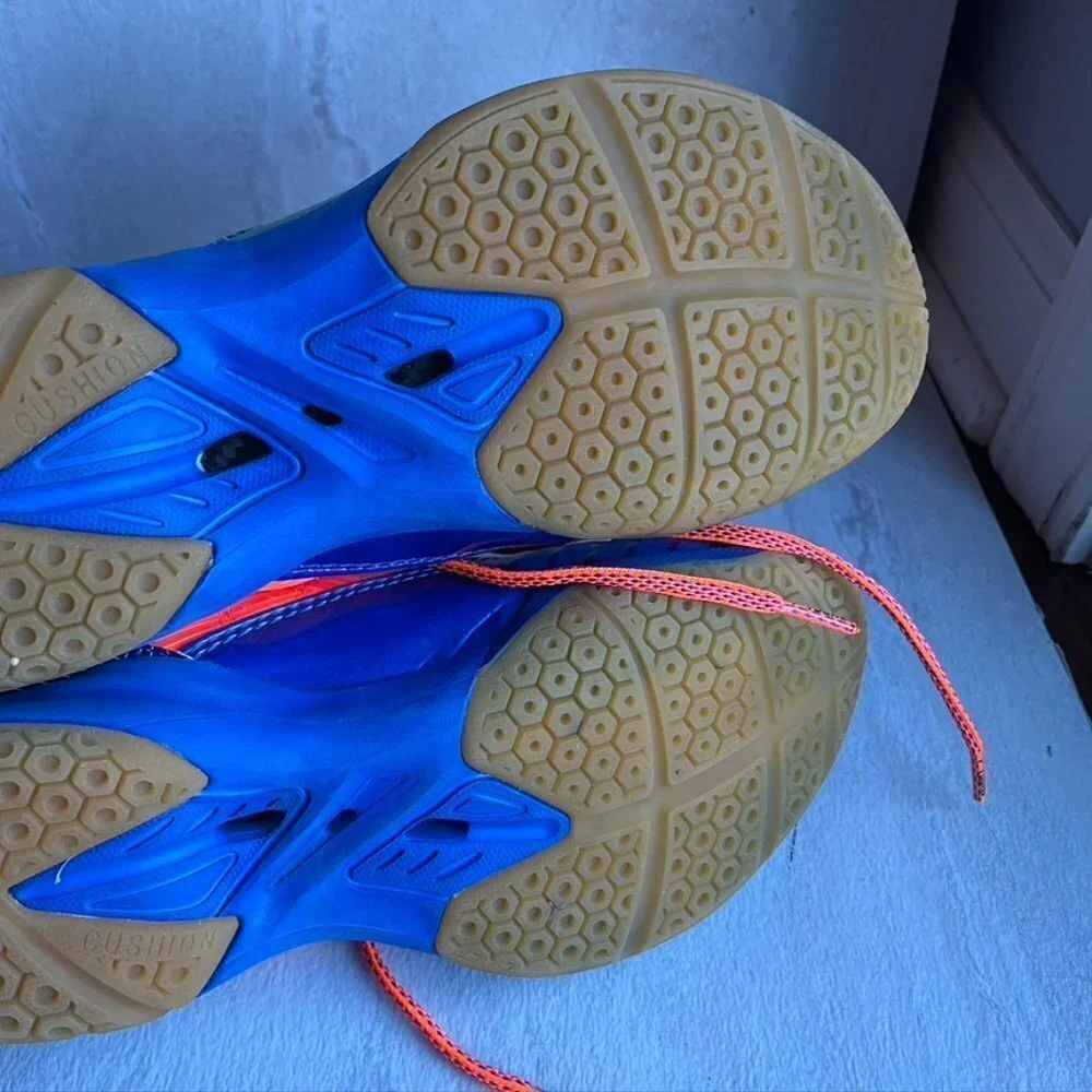 ** Young Neon Blue Orange Pickleball Volleyball Shoes Sneakers mens 6.5 Womens 8